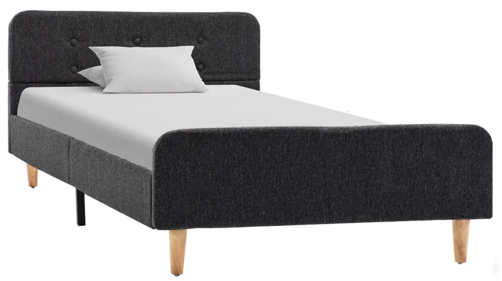 Estrutura de cama 100x200 cm serapilheira cinzento-escuro