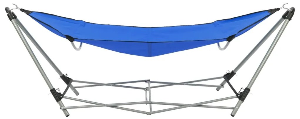 Rede com suporte dobrável azul
