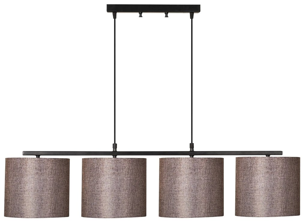 Candeeiro de Teto Valiz – Preto e Castanho – 110 x 25 cm
