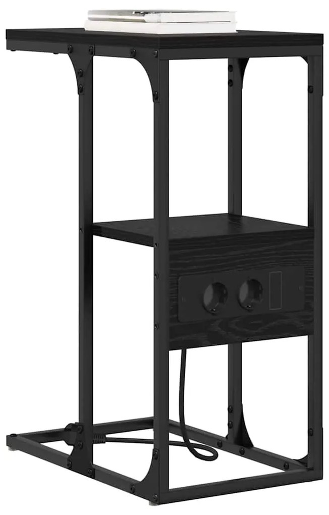 Mesa-de-cabeceira com gaveta Carvalho preto 41.5 x 26 x 60.5 cm
