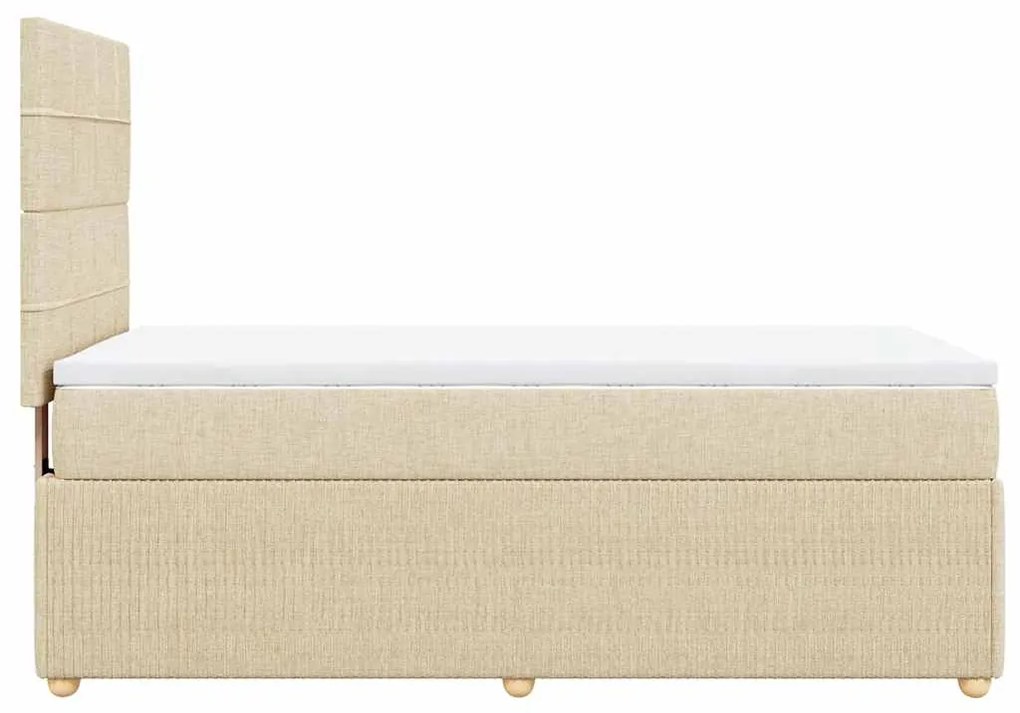 Cama com molas/colchão 90x190 cm tecido cor creme