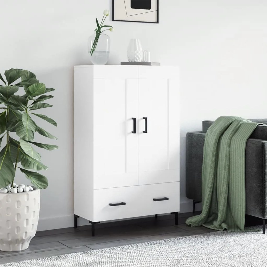 vidaXL Aparador alto 69,5x31x115 cm derivados de madeira branco