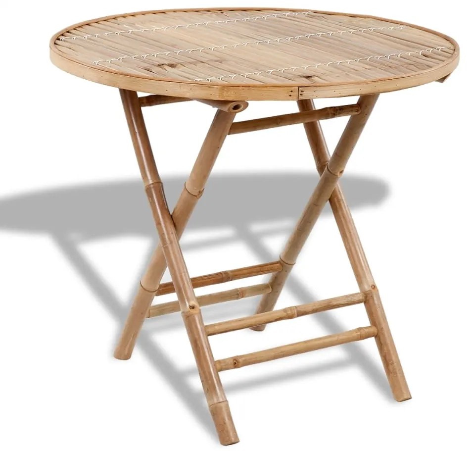 5 pcs conjunto de jantar dobrável p/ exterior bambu