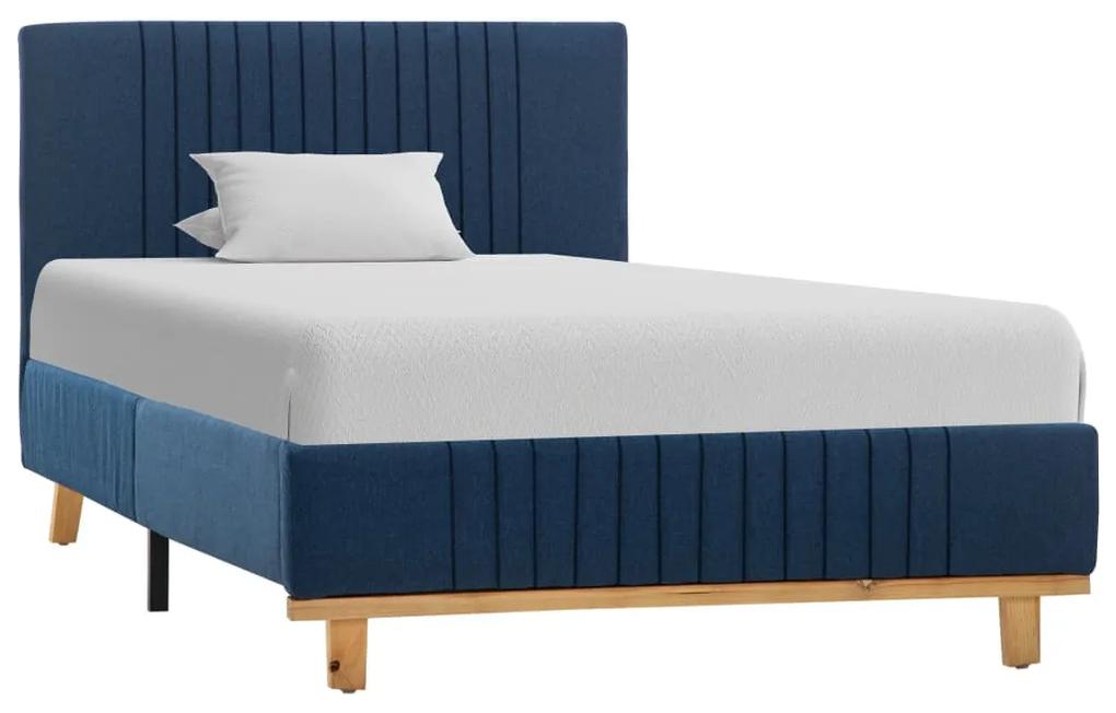 286631 vidaXL Estrutura de cama 90x200 cm tecido azul