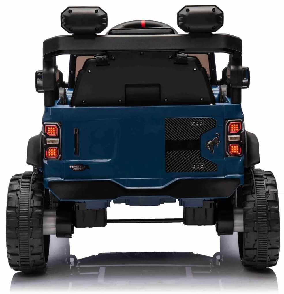 Carro elétrico para crianças 12V Ford Bronco com tração traseira, licenciado (1 Lugar) bateria de lítio, leitor de MP3 com entrada USB, luzes LED Azul
