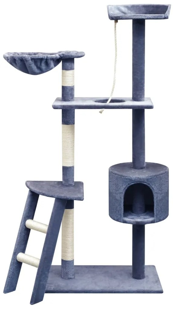 Árvore p/ gatos c/ postes arranhadores sisal 150 cm azul escuro