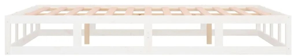 Estrutura de cama 140x200 madeira maciça branco