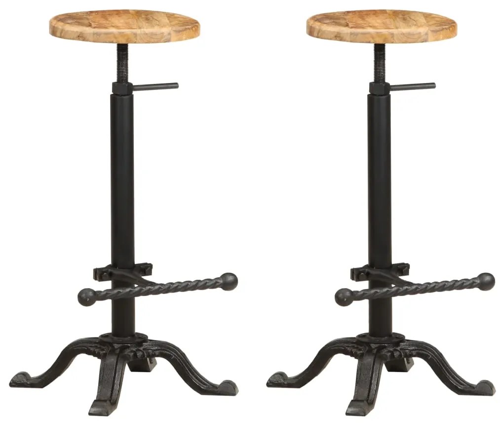 vidaXL Cadeiras de bar 2 pcs madeira de mangueira maciça