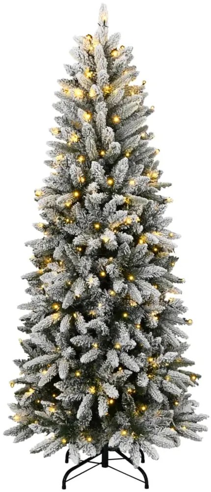Árvore Natal artificial c/ 300 luzes LED e flocos de neve 180cm