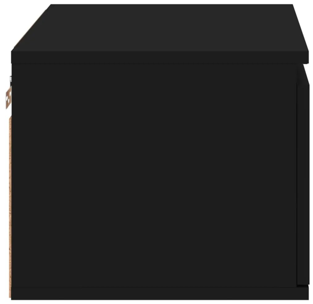 Mesa de cabeceira de parede com luzes LED preto