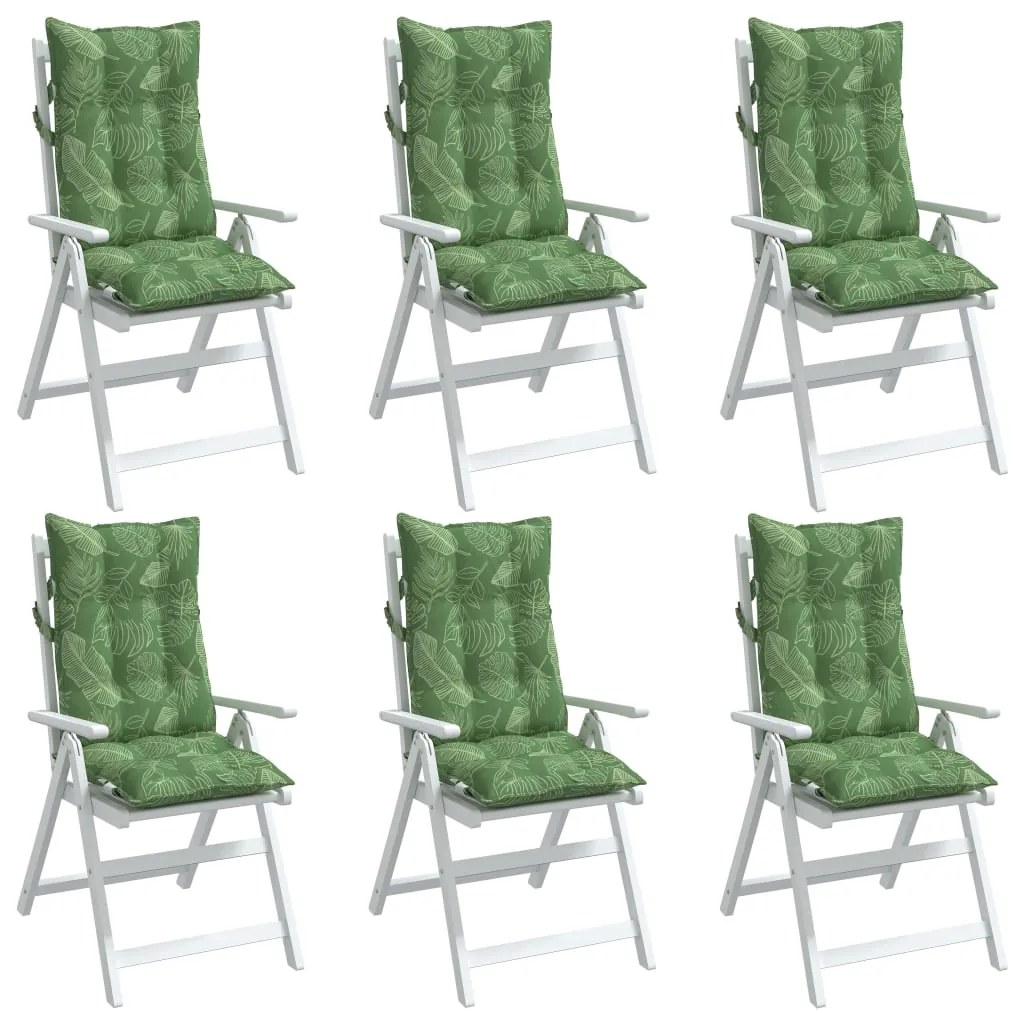 Almofadões p/ cadeira encosto alto 6 pcs tecido oxford folhas