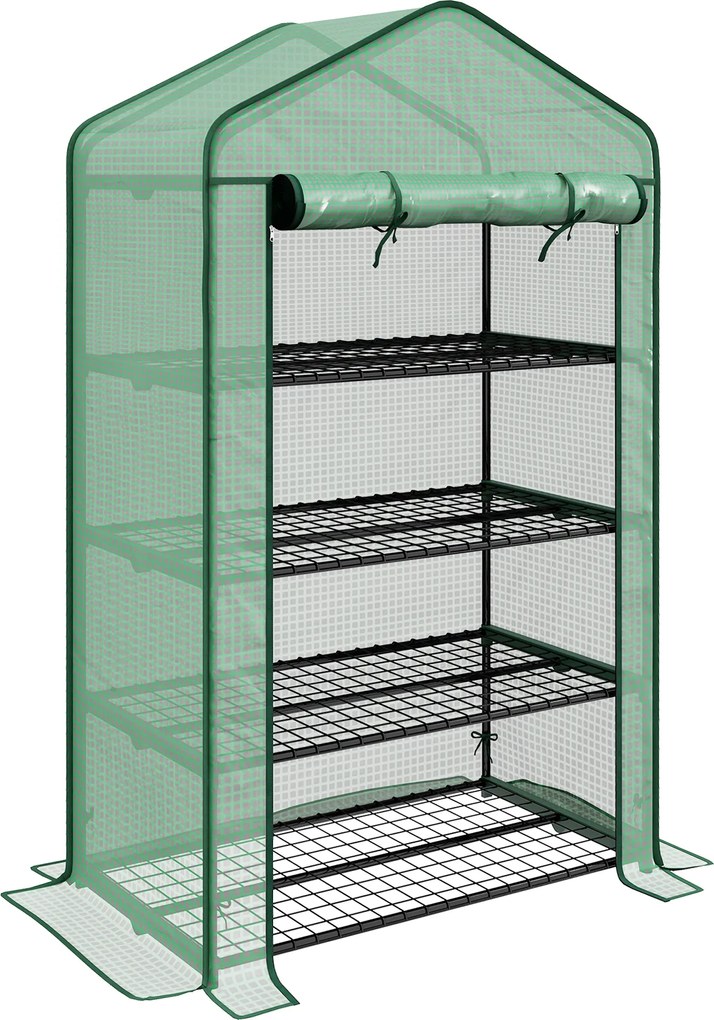 Outsunny Estufa de Jardim Varanda com estante 4 Níveis 90L x 49l x 160H cm Aço galvanizado cobertura removível PE Alta densidade Verde | Aosom Portugal
