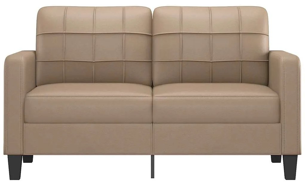 Sofá de 2 lugares 140 cm couro artificial cor cappuccino