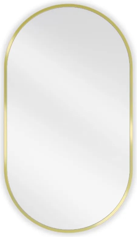 Mexen Loft espelho de casa de banho oval 80 x 45 cm, moldura dourada escovada - 9851-080-045-000-50