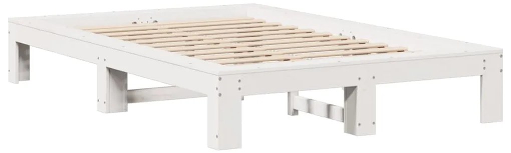 Cama sem colchão 120x200 cm madeira de pinho maciça branco