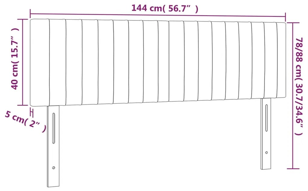 Cabeceira de cama 2 pcs veludo 72x5x78/88 cm cinzento-claro