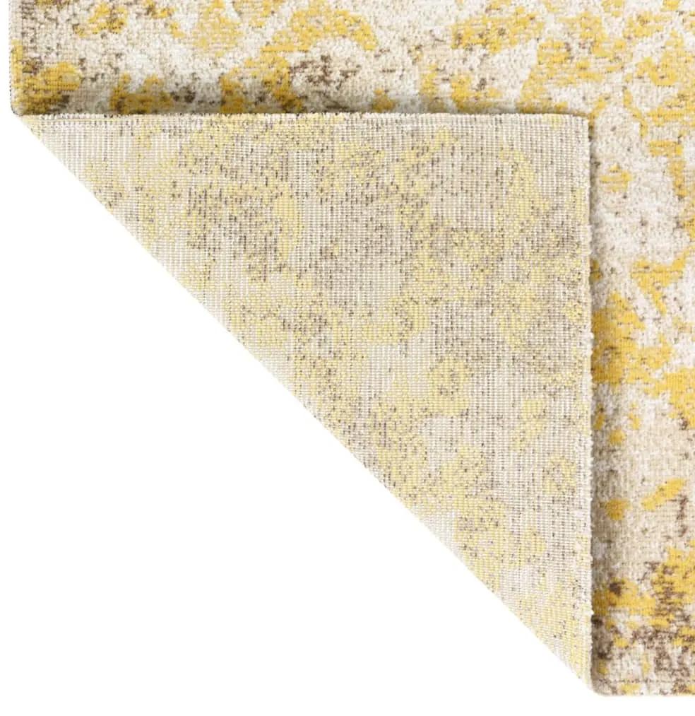 Tapete de exterior tecelagem lisa 80x150 cm amarelo