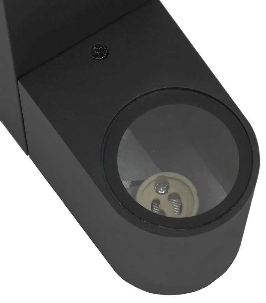 Luzes de parede externas com sensor Preto Aço Inoxidável IP44