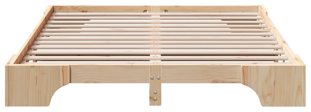 Estrutura de Cama Natural Madeira de Pinho Sólido 140 x 200 cm