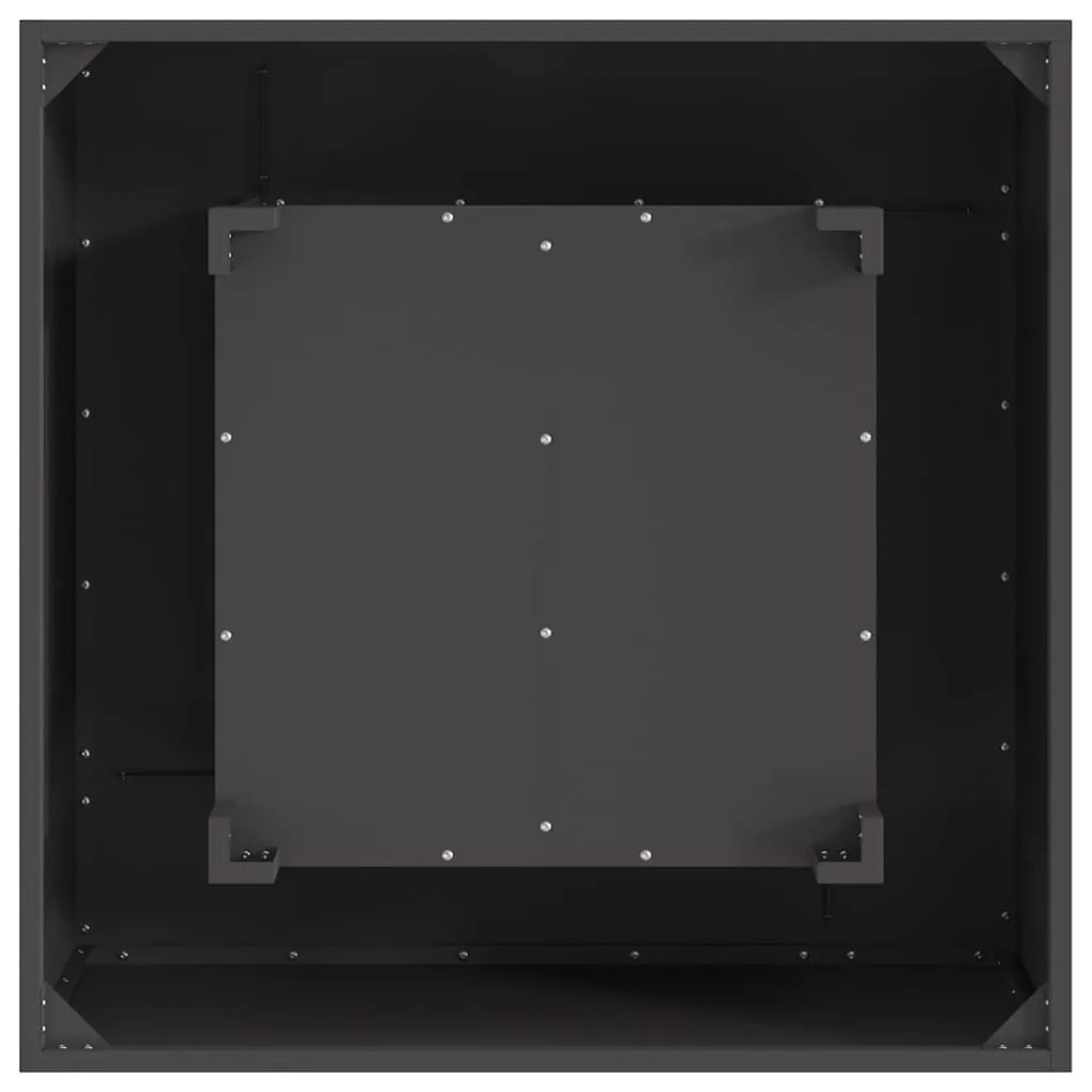 Fogueira VidaXL Quadrada Preta 80x80x40 cm Aço
