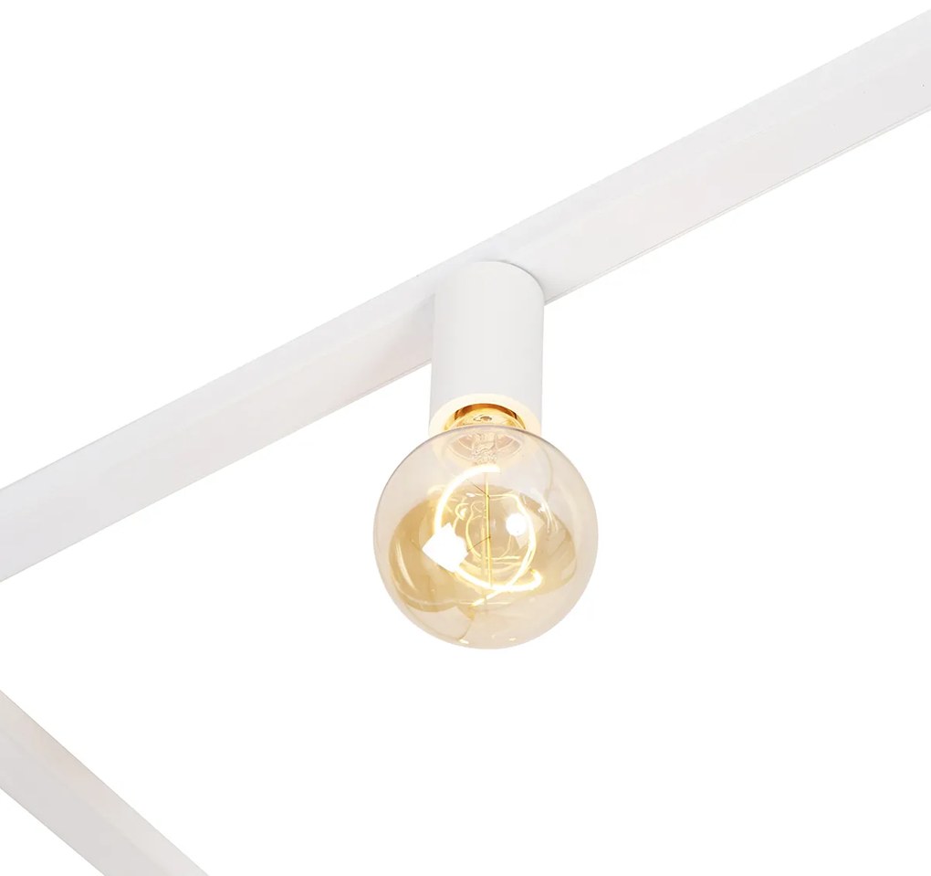 Moderno sistema trilho monofásico 5 luzes incluindo encaixe E27 branco - Jeana Moderno