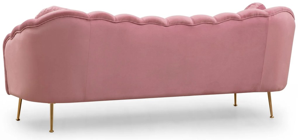 Sofá de 3 Lugares Istiridye – Rosa Pó – 215x90x80 cm