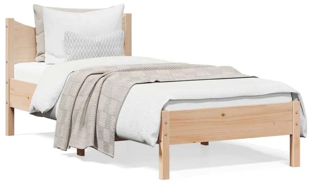 vidaXL Cama sem colchão 90x200 cm madeira de pinho maciça