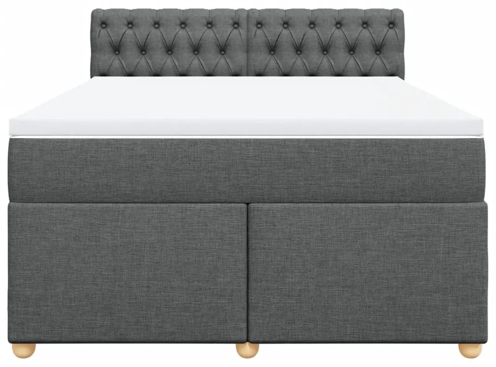 Cama com molas/colchão 160x200 cm tecido cinzento-escuro