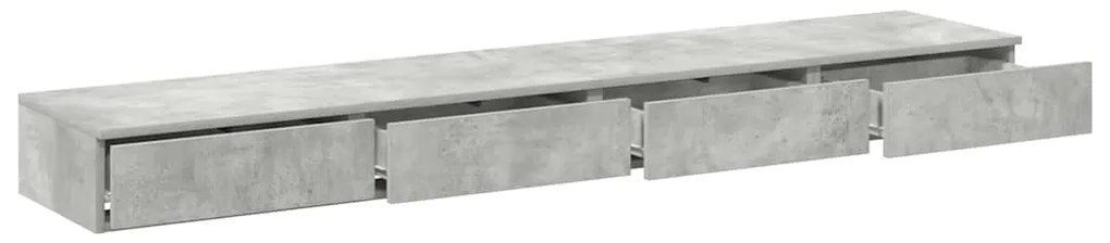 Gavetas para cama vidaXL Cinza Concreto 200x36,5x16,5 cm Madeira de En