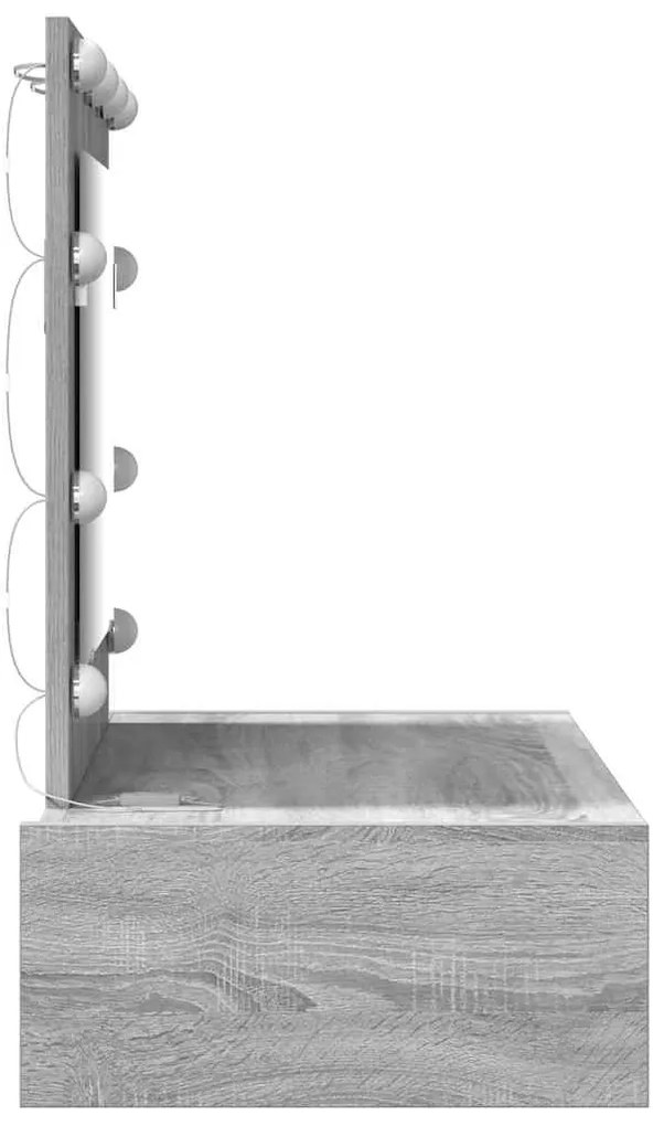 Mesa de Toucador Suspensa com Luzes de LED Cinza Sonoma