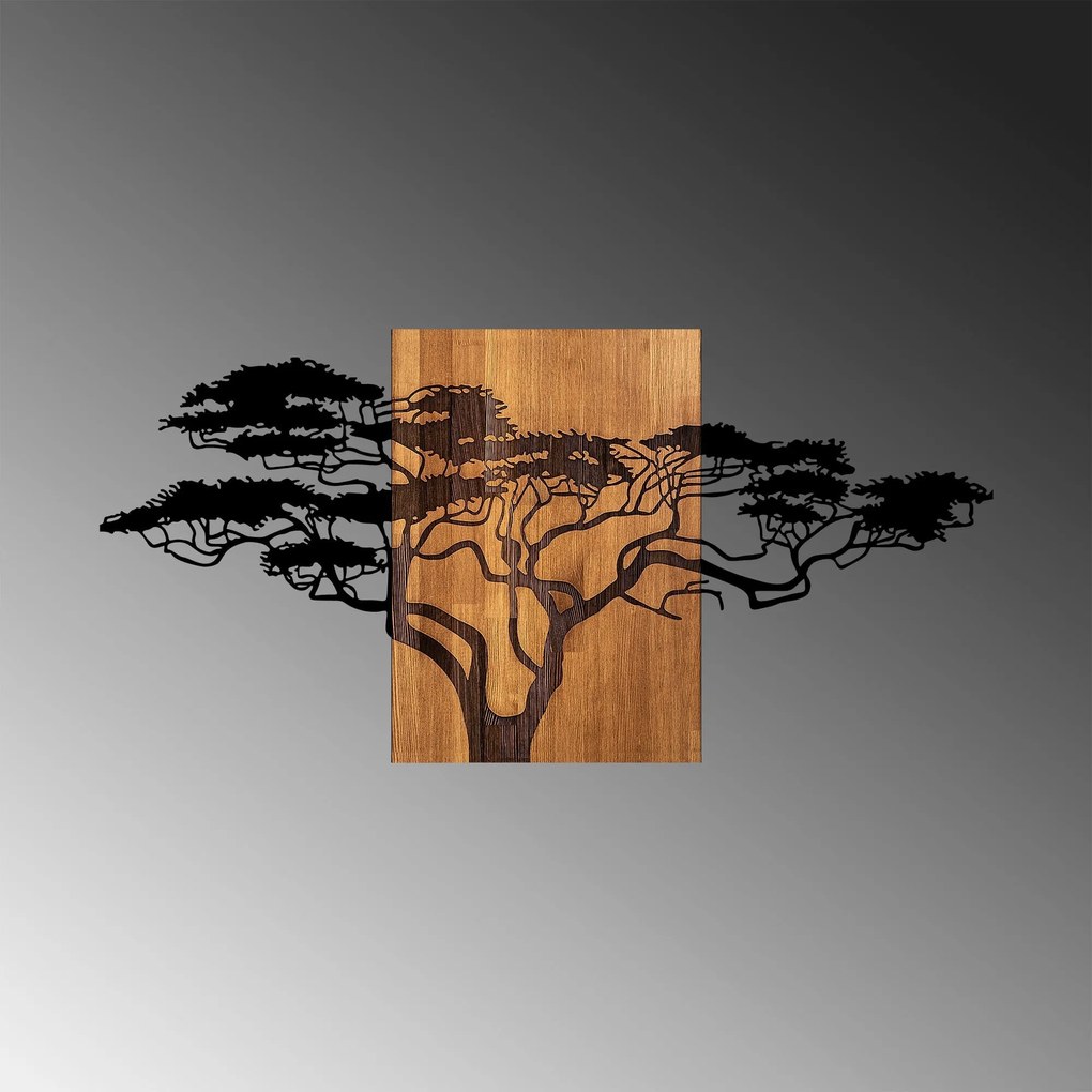 Acessório Decorativo de Parede Acácia – Preto e Noz – 144 x 3 x 70 cm