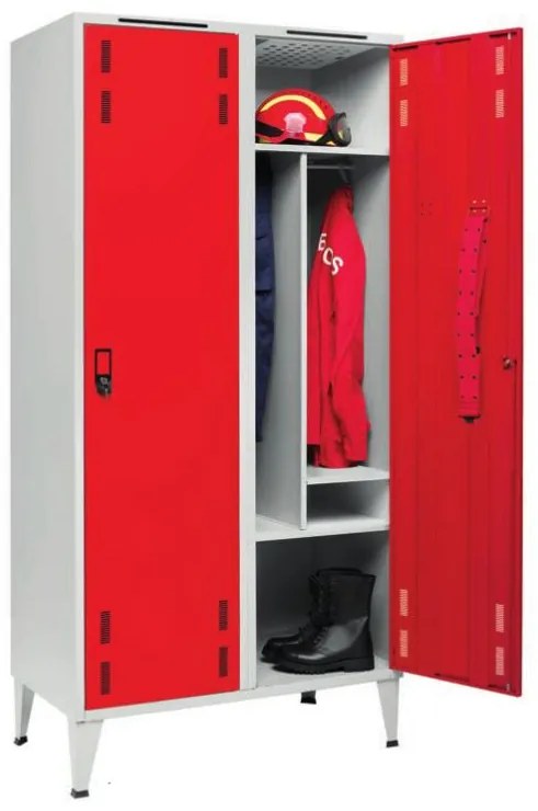 Cacifos Metálicos para Bombeiros Duplo 2080x1000x500 mm – 2 Cacifos