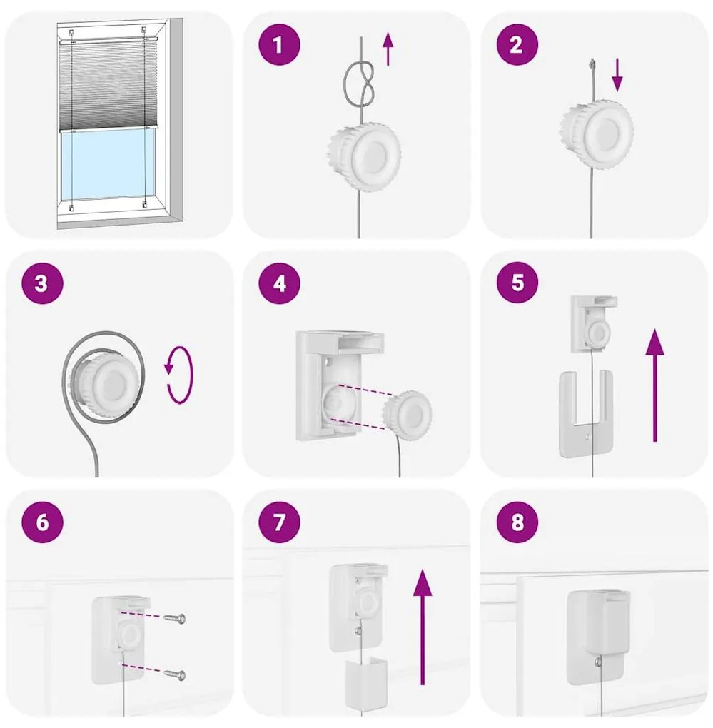 Branco Plissada Cega 55x150 cm Largura Tecido 54,4 cm Poliéster