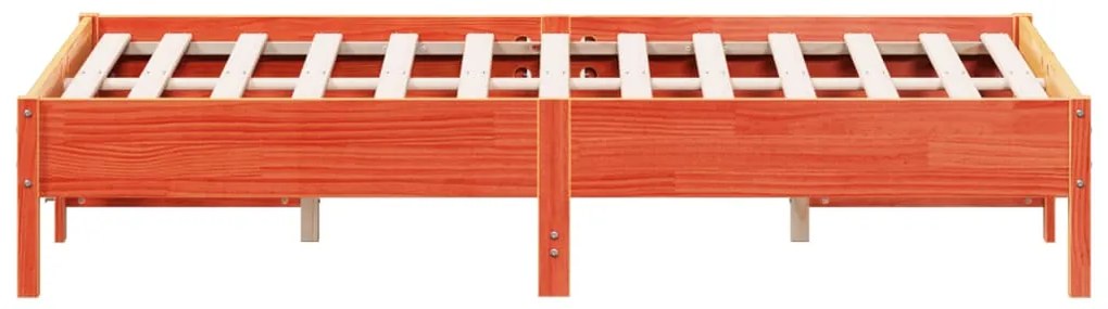 Cama sem colchão 140x190 cm pinho maciço castanho-mel