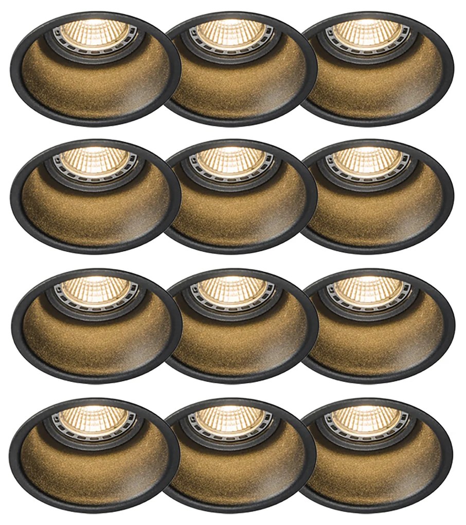 Conjunto de 12 Focos de Teto Modernos Pretos - Dept