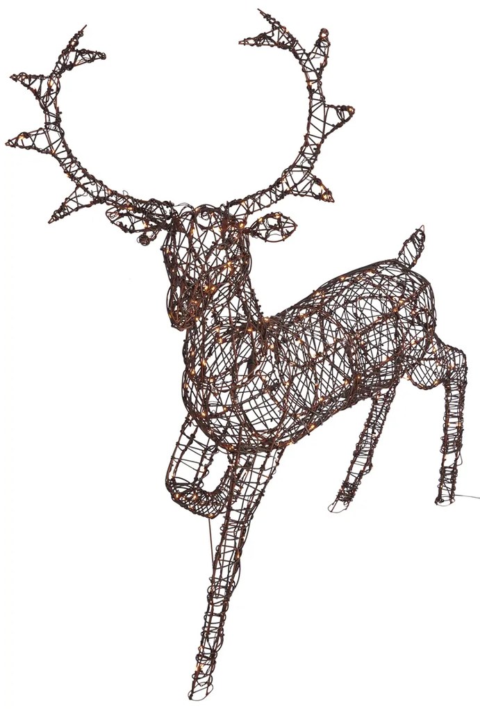 Rena de Natal Castanha em Rattan incl. LED IP44 - Glossie