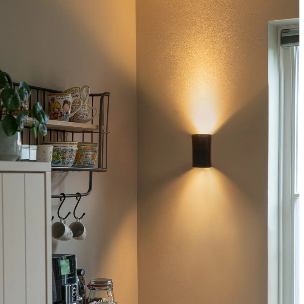 Candeeiro de parede redondo design preto - Sabbir