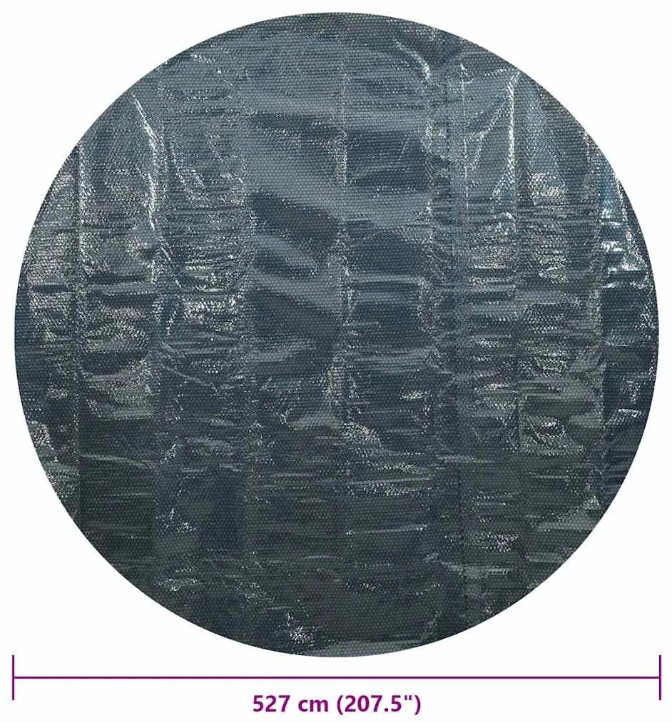 Película p/ piscina PE solar flutuante 527 cm preto e azul