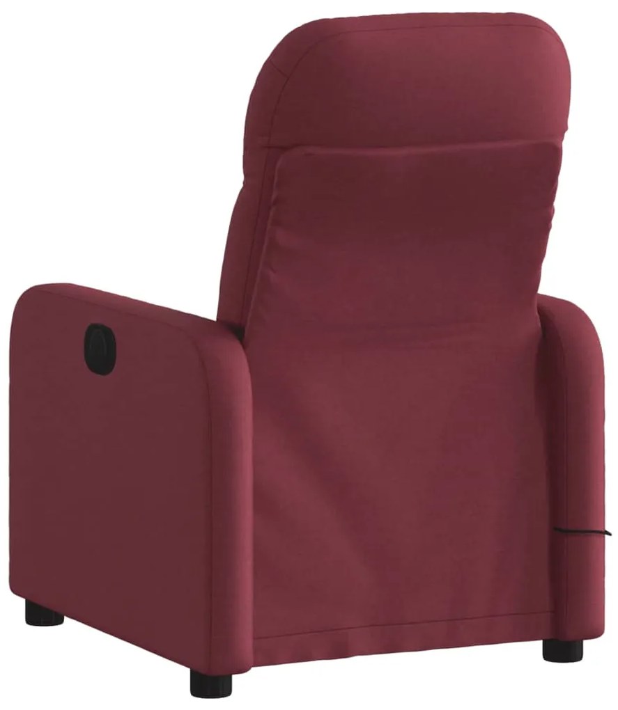 Poltrona de massagens reclinável tecido vermelho tinto