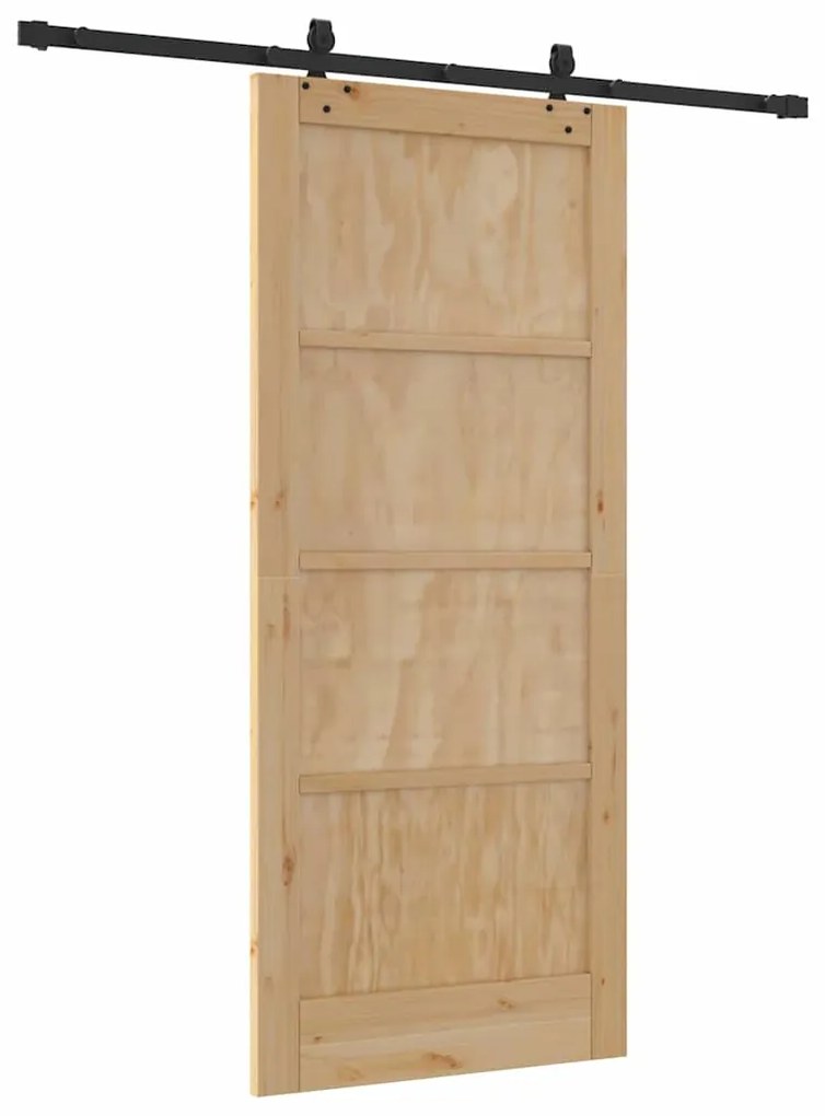 Porta Deslizante vidaXL com Conjunto de Ferragens 86x198.5 cm Madeira