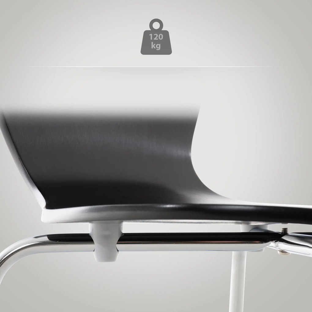 Cadeira para cozinha e sala de jantar empilhável Calisto 45 x 85 x 49 cm Preto