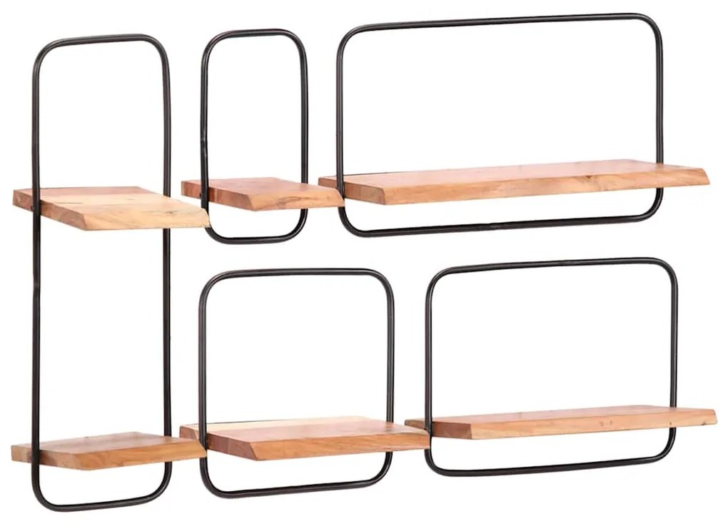 vidaXL Prateleiras parede 5 pcs madeira de acácia maciça