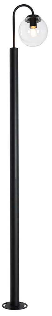 Lanterna moderna preta com vidro transparente 200 cm IP44 - Sfera Moderno