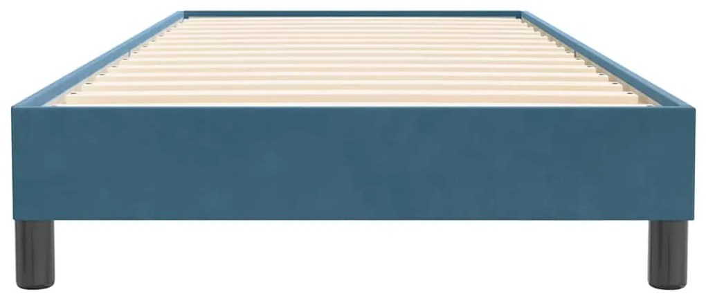 Cama com molas sem colchão 80x220 cm veludo azul-escuro