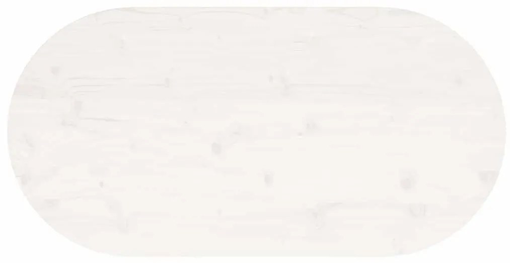 Tampo de mesa oval 110x55x2,5 cm pinho maciço branco