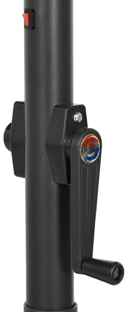 Guarda-sol de jardim c/ luzes LED 200x211 cm alumínio antracite