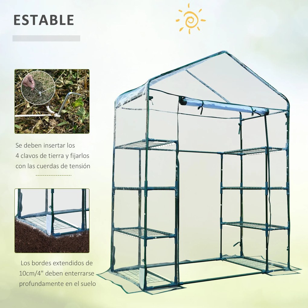 Estufa de Jardim Estufa para Cultivo de Plantas com 8 Prateleiras Cobe