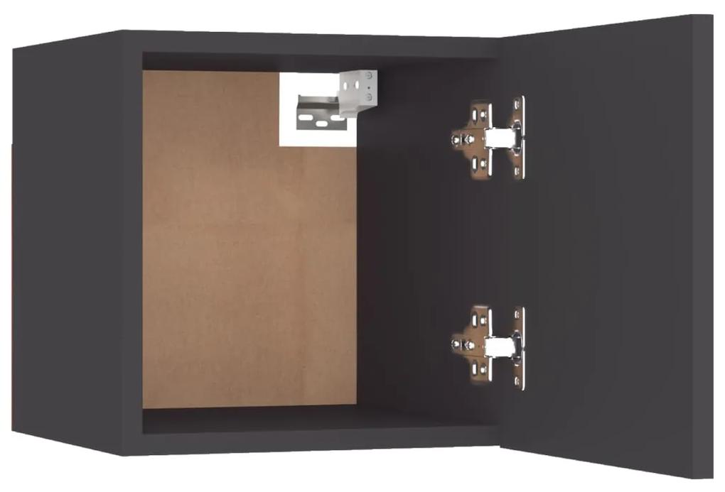 Mesa de cabeceira 30,5x30x30 cm contraplacado cinzento