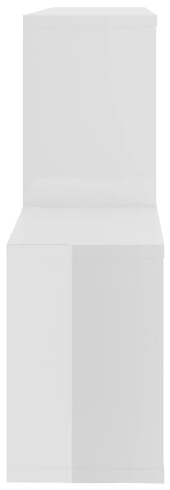 Estante de parede 100x18x53 cm deriv. madeira branco brilhante