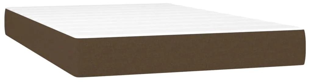 Cama box spring c/ colchão/LED 120x200cm tecido castanho-escuro